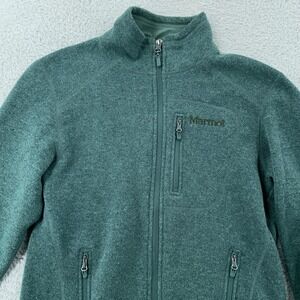 Marmot Jacket‎ Womens Small Green Heather Sweater Fleece Full Zip Zip Pockets